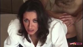 Office MILF Lets the Stranger Use Her Tits to Jerk off and Pound Her Snatch