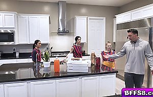 Lucky coach gets to fucked these horny teens in every positions