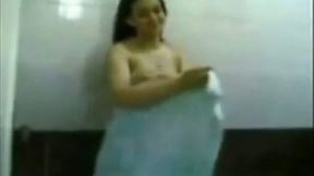 I tape amateur Indian girlie stripping and playing with tits for me