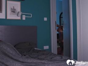 Cuty red head woman gets doggy plowing at night