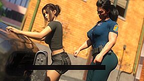 Shemale Police Office Grinding Her Cock Against Ashe Ass