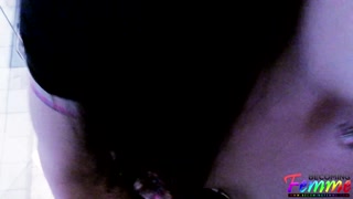 behind the scenes sex with sissy beauty Alice Crystal in the bathroom