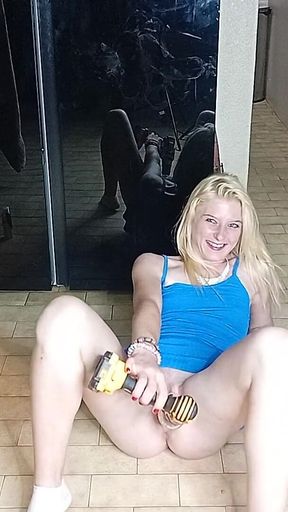 Hot Blonde 18 Year Old Babe Fucking Rc Car with Dildo