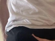 Saturday morning quick wank, horny and cumming. Big dick jerking, masturbating straight guy big cock