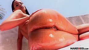 Gigantic Latina Butt Fucked Roughly After Oil Tease