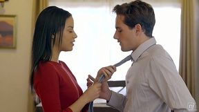 Graceful babe Maya Bijou is pleasing her man before a steamy pussy pounding