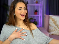 Pretty Slim Chick Teases and Touches Herself
