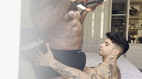 CAUGHT DADDY BLACK FUCKING SEXY TATTED MAN
