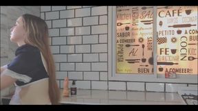 Hot Cleaning Maid Gets Horny and Starts Masturbating on the Counter