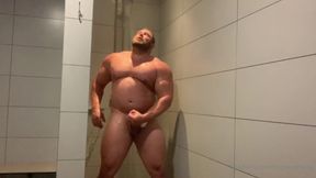 Jack Stacked Solo Masturbation in the Gym Shower
