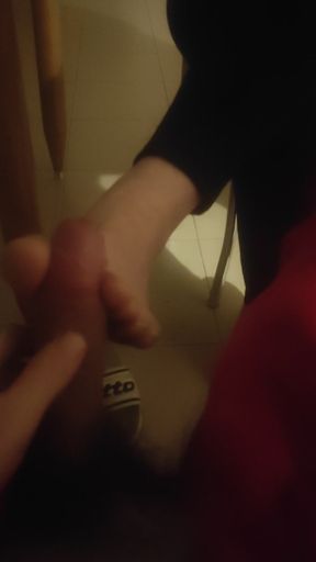 Soft feet teasing cock