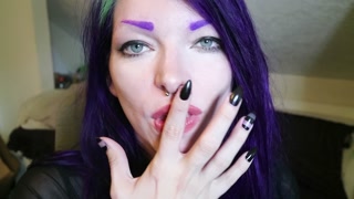Goth girl spit tongue fetish