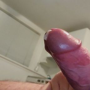 Up Close stroking my cock and amazing cumshot