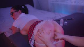 lecherous husband piss on tits his lady s and anal fuck her, and she gets oral creampie.