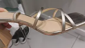 Sexy brunette gets horny&#x1F975; in fitting room, checking out juicy mom bod, bushy bush, massive bosom, gigantic booty