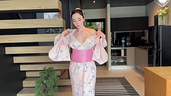Fucked Blue-eyed Geisha in All Poses and Cum in her Mouth POV