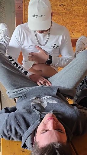 Risky Bareback Fuck with My Gay Boy in a Public Spot