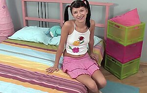 Tiny teen tyla smiles proudly after first hardcore face-fucking