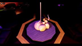 White PAWG shows off huge ass at condo pole dancing