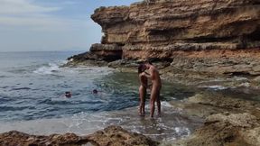 Divers Watching Us Fuck at the Beach Give Us Some Help
