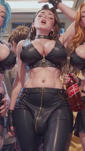 Three gorgeous futas with giant cocks fuck you on the subway and cum right in your mouth. FOV. POV   Clip 1