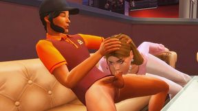 family taboo perverted stepdaughter seduced a pizza delivery guy and seduced him to cum on pizza (hentai + sims 4 + sfm)
