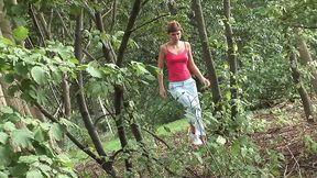 young slut anife gets lost in the woods then fucked by two strangers
