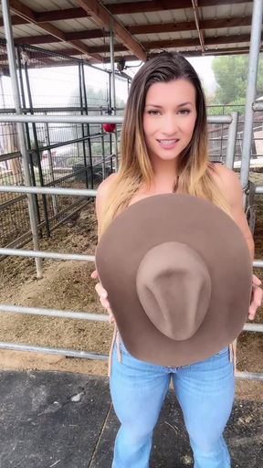 Curvy cowgirl takes charge in a hot cowboy fantasy