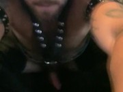 Leather Cowboy in Chaps Goons on his  Small Hairy Penis