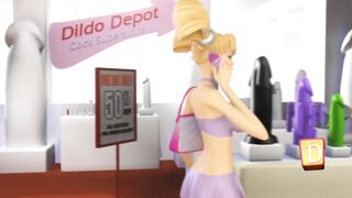 3DGSPOT - Blonde 18 Deepthroats And Gags A Long Dick Inside A Toy Shop! 3D ANIMATION!