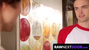 RawNextDoor.com - Brandon Moore jerks off as Scotty Zee fucks the cum out of him
