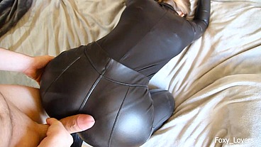 I'll Make you Cum Hard On My Leather CatWoman Costume