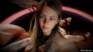 3D Porn Bondage BDSM Show wih a Busty Blonde