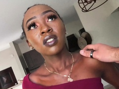 Skinny African girl skips the line