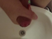 Boy cums in the sink