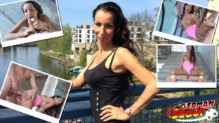 Kocaman penis Gina Valentina'nın sıkı kalçasını sertçe becerirken, iri göğüsleri de sallanıyor