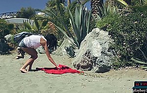 Czech MILF babe Sapphira A gives a sensual striptease for Playboy