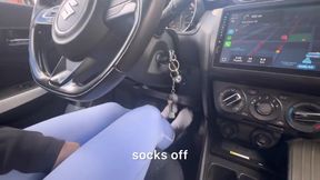 My Lover Plays with His Feet on the Pedals of His Car