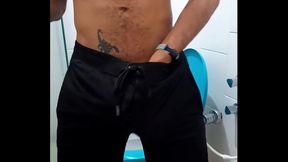Higor Linz Smoothes His Dick in Bathroom Masturbating Solo – Gay Porn