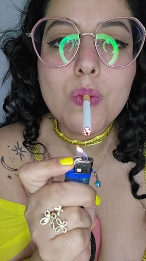 Eddie Queens ft. babyluna939 - Princess Belle Smoking Fetish, Smoke Blowjob and Facial Finish Part 2