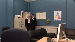 Spicy office interview turns into a group bang