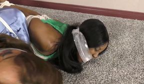 Ebony Damsels Duct Taped & Cleave Gagged  1080p