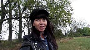 Sasha Colibri sucks firm cock and gets properly fucked in the woods