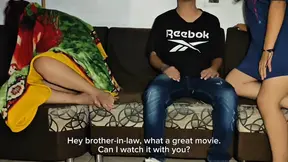 Sucks Her Stepbrother-in-law's Cock Next to Her Stepsister. She Begs Him to Fuck Her Ass and Cum Inside