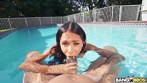 Camila Cortez, Bang Pov And Jovan Jordan - Takes Off The Top And Bottom Of Her Swimsuit To Distract