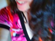 Sexy Horny Onlyfans Fetish Slut PinkMoonLust has Messy Long Hair Brunette Fun Flashes Puffy Nipples