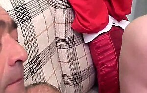 Romina fucks old boyfriend friend by tasting mature cock