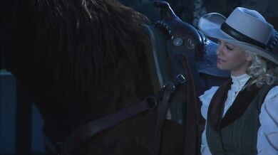 Brooke Ballentyne deep throat taunts a hungry ranch hand by the fire