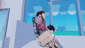 Caught Mid-Suck: Femboy Blows VR Dick in Roblox Game – 18+ Gay Fun