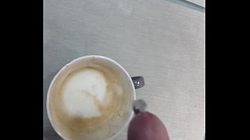 cum into coffee